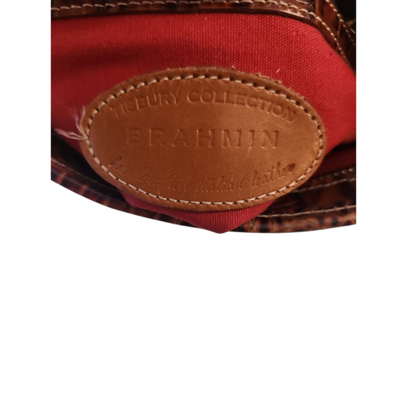 Brahmin Brown & Beige Woven Crossbody Bag - Picture 6 of 11